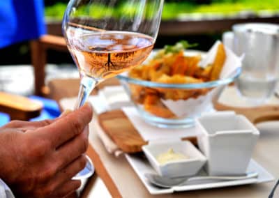 French Riviera Wine Tours - Rosé wine, food background 700x468