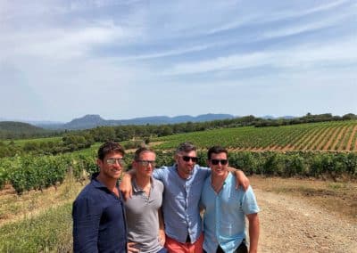 French Riviera Wine Tours - Four hosts have fun visiting a vineyard of Côtes de Provence